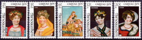 LUXEMBOURG 1979, 5 Dec. PAINTINGS UNDER GLASS-CHARITY ISSUE, set, MNH. CV +/-R 54.00 view scans