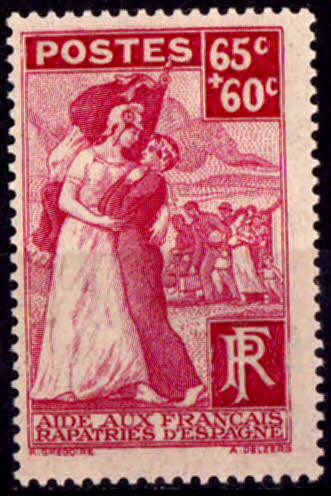 FRANCE 1938, 8 Aug, Charity Stamps, single, MH, CV +/-R 48.00 view scans