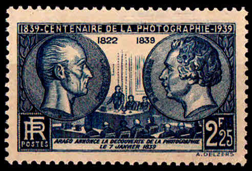 FRANCE 1939, 24 April, 100th Anniv of Photography, single, MH, CV +/-R 80.00 view scans