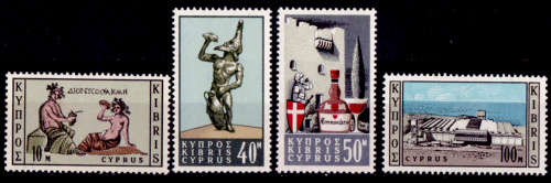 CYPRUS GREEK 1964, 26 Oct. Cypriote Wine, set, MH, CV+/- R 120.00 view scans