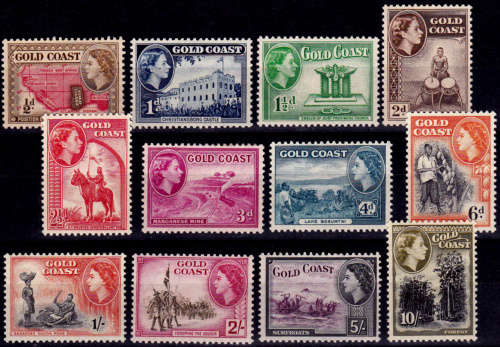 GOLD COAST, 1952-1954. Local Motifs, QEII, set, MH, CV+/- R 1,200.00 view scans