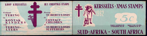 RSA 1962, CHRISTMAS, complete booklet with strip of 5, MNH, CV R ??.00 view scans