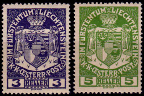 LIECHTENSTEIN 1917, 14 June. National Arms, set, MH, CV +/- R 165.00, view scans
