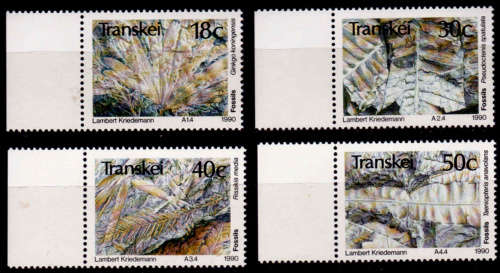 TRANSKEI 1990, 18 Jan, Fossils, set, MNH, CV R 14.50, view scans