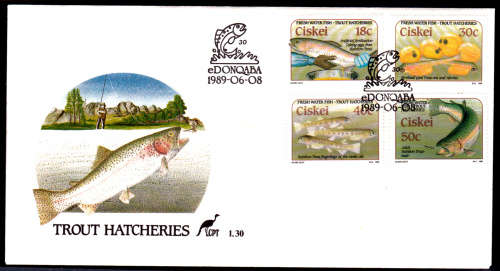 CISKEI 1989, 8 June, Trout Hatcheries, FDC no 130, CV R 7.00, view scans