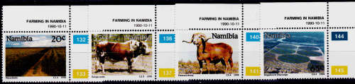 NAMIBIA 1990, 11 Oct. FARMING in NAMIBIA, set, MNH, CV R 10.50, view scans