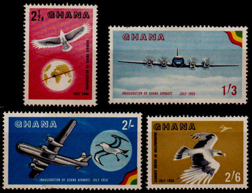 GHANA 1958, 15 July. Inauguration of Ghana Airways, set, MH, CV R 55.00 view scans