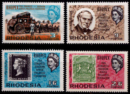 RHODESIA 1966, 2 May. 28th CONGRESS SAPF RHOPEX, set, DOUBLE RAIL - MNH, CV R ??.00, view scans