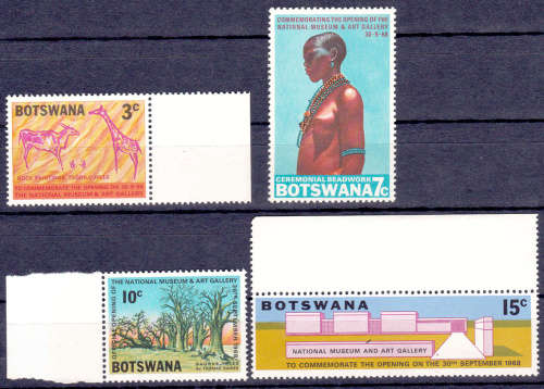 BOTSWANA 1968, 30 Sept. Opening National Museum Art Gallery, set, MNH, CV +/-R 30.00 view scans
