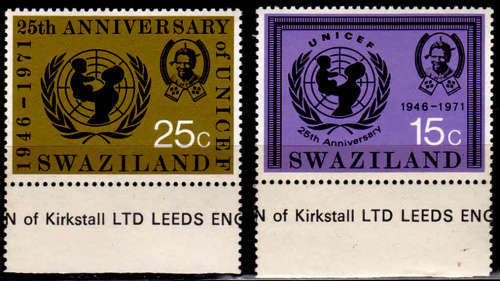 SWAZILAND 1972, 17 April. 25th ANNIV of UNICEF, set, MNH, CV +/-R 20.00 view scans