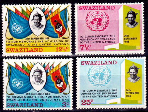 SWAZILAND 1969, 24 Sept. ADMISSION of SWAZILAND to the UN, set, MNH, CV +/-R 40.00 view scans