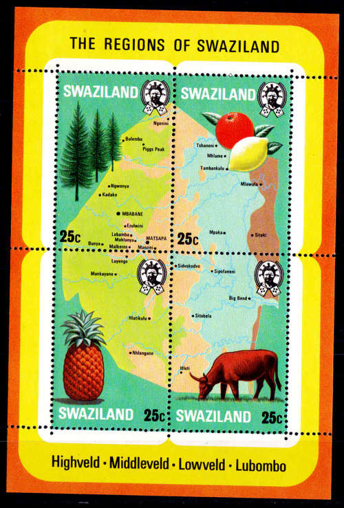 SWAZILAND 1977, 17 Oct. TREES OF SWAZILAND, minisheet, MNH, CV +/- R 60.00 view scans