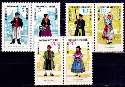 GERMANY DDR 1964, 25 Nov. Folk Costumes, set, MH, CV +/-R 480.00 view scans