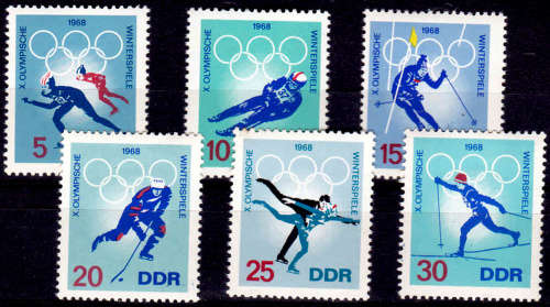 GERMANY DDR 1968, 17 Jan. Winter Olympic Games, set, MNH, CV +/-R 100.00, view scans