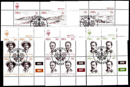 SWA 1983, 16 March. CENTENARY of LUDERITZ, set, controls, CTO, CV R ?? view scans