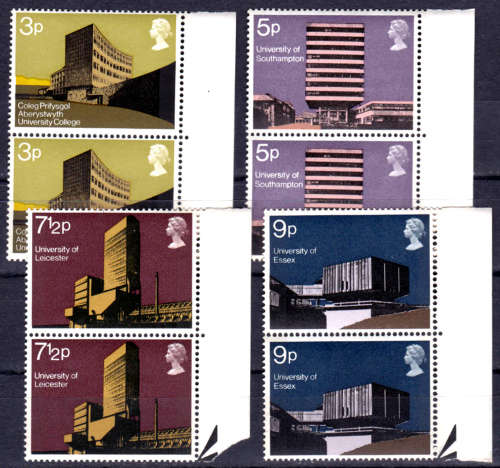 ENGLAND 1971, 22 Sept. MODERN UNIVERSITY BUILDINGS, set, MNH, CV+/- R 76.00 view scans