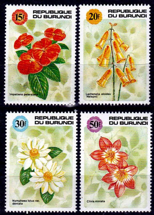 BURUNDI 1992, 2 June, FLOWERS, set, MNH, CV +/-R 135.00 view scans