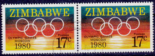 ZIMBABWE 1980, 19 July. Olympic Games - Moscow, USSR, single pair, UNH, CV +/- R 20.00 view scans