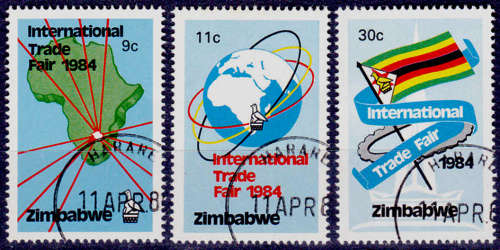 ZIMBABWE 1984, 11 April. ZIMBABWE INTL TRADE FAIR, set, UNH, CV +/- R 20.00 view scans