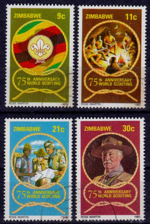 ZIMBABWE 1982, 21 July. 75th ANNIV BOY SCOUT MOVEMENT, set, UNH, CV +/-R 50.00 view scans