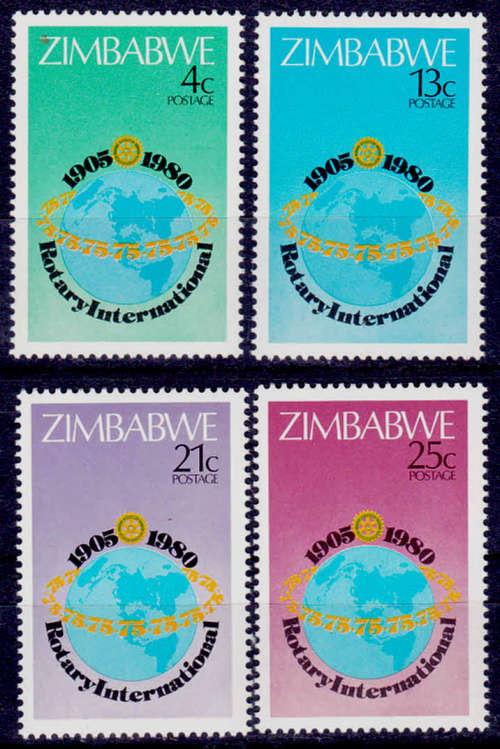 ZIMBABWE 1980, 18 June. 75th Anniv Rotary Intl, set, MNH, CV +/- R 32.00 view scans