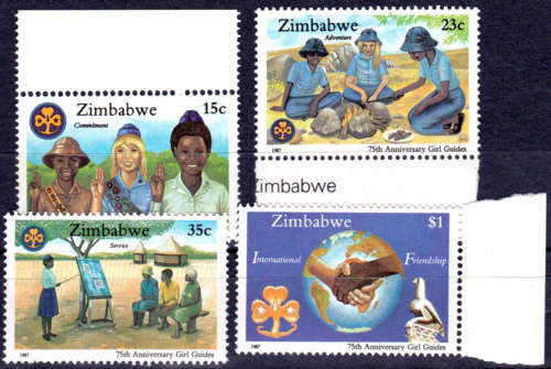 ZIMBABWE 1987. 24 June. 75th Anniv Girls Guide Assoc, set, MNH, CV +/-R 90.00 view scans