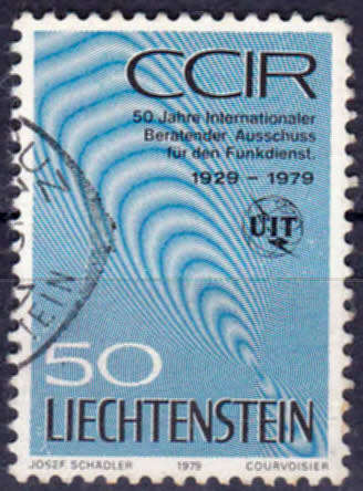 LIECHTENSTEIN 1979, 7 June. 50th Anniv Intl CCIR, single, UH, CV +/- R 10.00 view scans