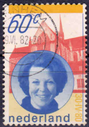 NETHERLANDS 1980, 30 April. Queen Beatrix, single, UH, CV +/- R 10.00 view scans