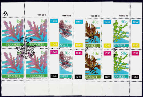 TRANSKEI 1988, 18 Feb. Seaweed, set, controls, CTO, CV R ?? view scans
