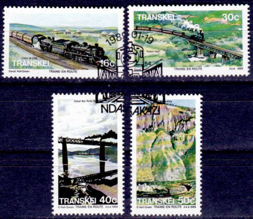 TRANSKEI 1989, 19 Jan. Trains en Route, set, CTO, CV R ??  , view scans