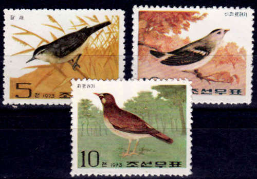 NORTH KOREA 1973, 28 Dec. Songbirds, set, MH, CV +/-R 185.00 view scans