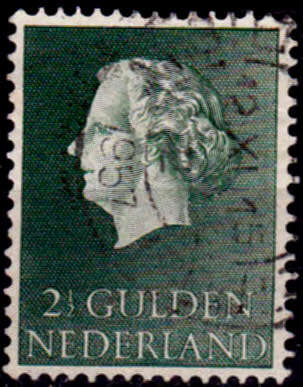 NETHERLANDS 1955, 11 June. Queen Juliana, single, UNH, CV+/- R 5.00 view scans