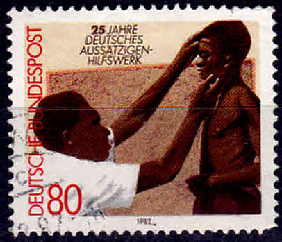 GERMANY 1982, 15 July. 25th ANNIV STRUGGLE AGAINST LEPROSY, single, UH, CV+/- R 10.00 view scans