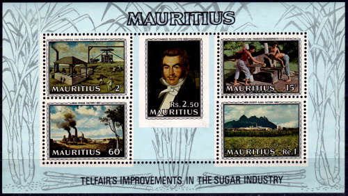 MAURITIUS 1969, 15 Sept. CHARLES TELFAIR`s BUILDING SUGAR INDUS, m/s, MH, CV+/- R 45.00 view scans