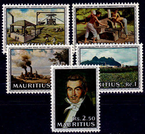 MAURITIUS 1969, 15 Sept. CHARLES TELFAIR`s BUILDING SUGAR INDUS, set, MH, CV+/- R 45.00 view scans
