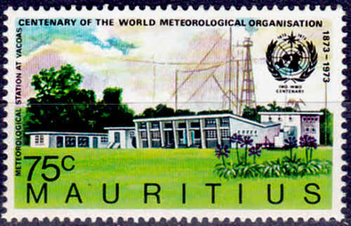 MAURITIUS 1973, 27 Nov. 100th ANNIV of IMO-WMO, single, MH, CV+/- R 10.00 view scans