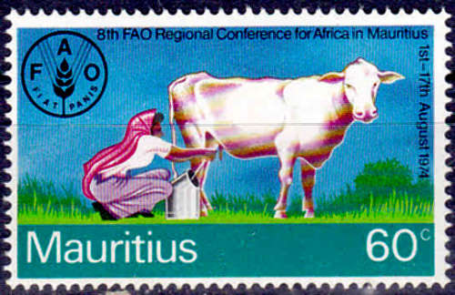 MAURITIUS 1974, 23 Oct. 8th FAO REGIONAL CONFERENCE, single, MH, CV+/- R 10.00 view scans