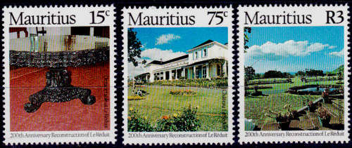 MAURITIUS 1978, 21 Dec. 200th Anniv Chateau Le Reduit, set, MH, CV +/-R 30.00 view scans