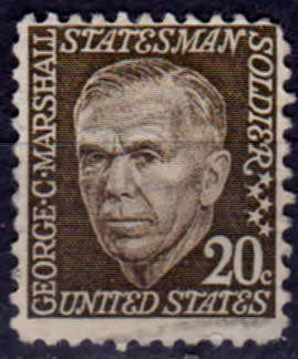 USA 1967, 24 Oct. Prominent Americans - George C. Marshall, single, UH, CV +/-R 5.00 view scans
