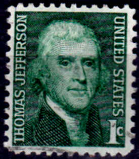 USA 1968, 12 Jan. Prominent Americans - Thomas Jefferson, single, UH, CV +/-R 5.00 view scans