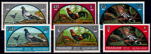 SHARJAH 1965, 25 Feb. BIRDS - Airmail, NATIVE BIRDS, set, MH, CV +/-R 210.00 view scans