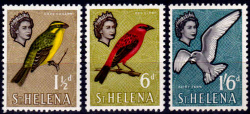ST HELENA 1961, 12 Dec. BIRDS - QEII LOCAL MOTIVES, part of set, MH, CV +/-R 420.00 view scans