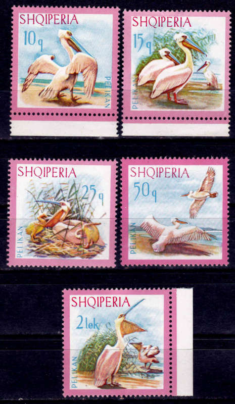 ALBANIA 1967, 22 Feb. BIRDS - DALMATIAN PELICAN, set, MH, CV +/-R 170.00, view scans