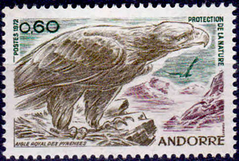 ANDORRA 1972, 27 May. BIRDS - PROTECTION OF NATURE, single, MH, CV +/- R 90.00, view scans