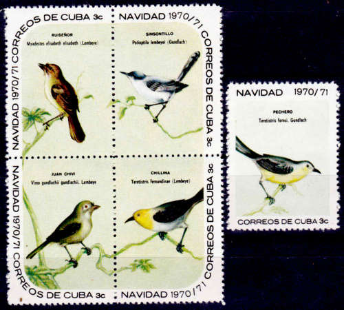 CUBA 1970, 1 Dec. BIRDS - CHRISTMAS, set, MNH, CV +/- R 140.00, view scans