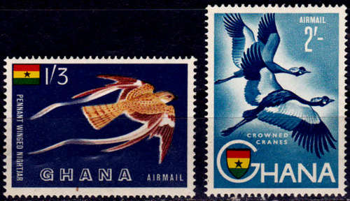 GHANA 1959, 5 Oct. BIRDS - NATIONAL SYMBOLS, AIRMAIL, set, MH, CV +/- R 125.00 view scans