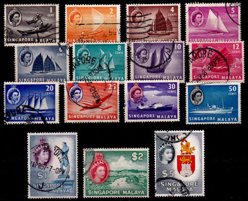 SINGAPORE 1955, 4 Sept. QEII, SHIPS AND OTHER IMAGES, set, UH, CV +/-R 345.00 view scans