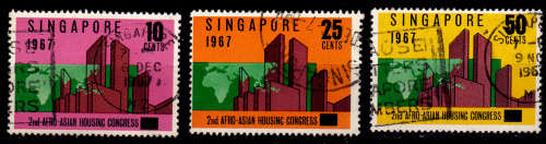 SINGAPORE 1967, 7 Oct. 2nd Afro-Asian Housing Congress, set, UH, CV +/-R 40.00 view scans