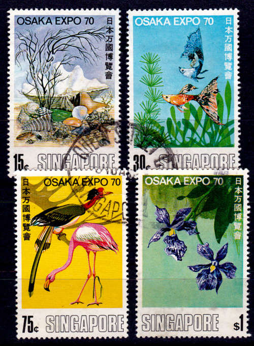 SINGAPORE 1970, 15 March. Birds-EXPO `70, Japan, set, UNH, CV +/-R 260.00 view scans