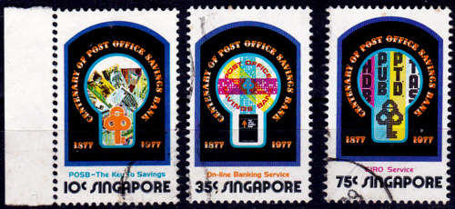 SINGAPORE 1977, 16 July. 100th Anniv PO Savings Bank, set, UNH, CV +/-R 80.00 view scans